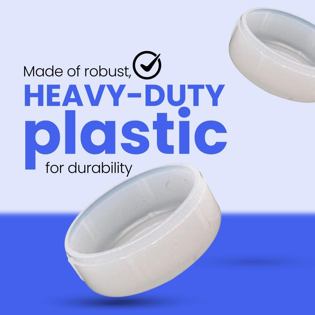 1-1/4" Deluxe Wrought Iron Patio Furniture Feet Glides, Round Plastic Chair L...