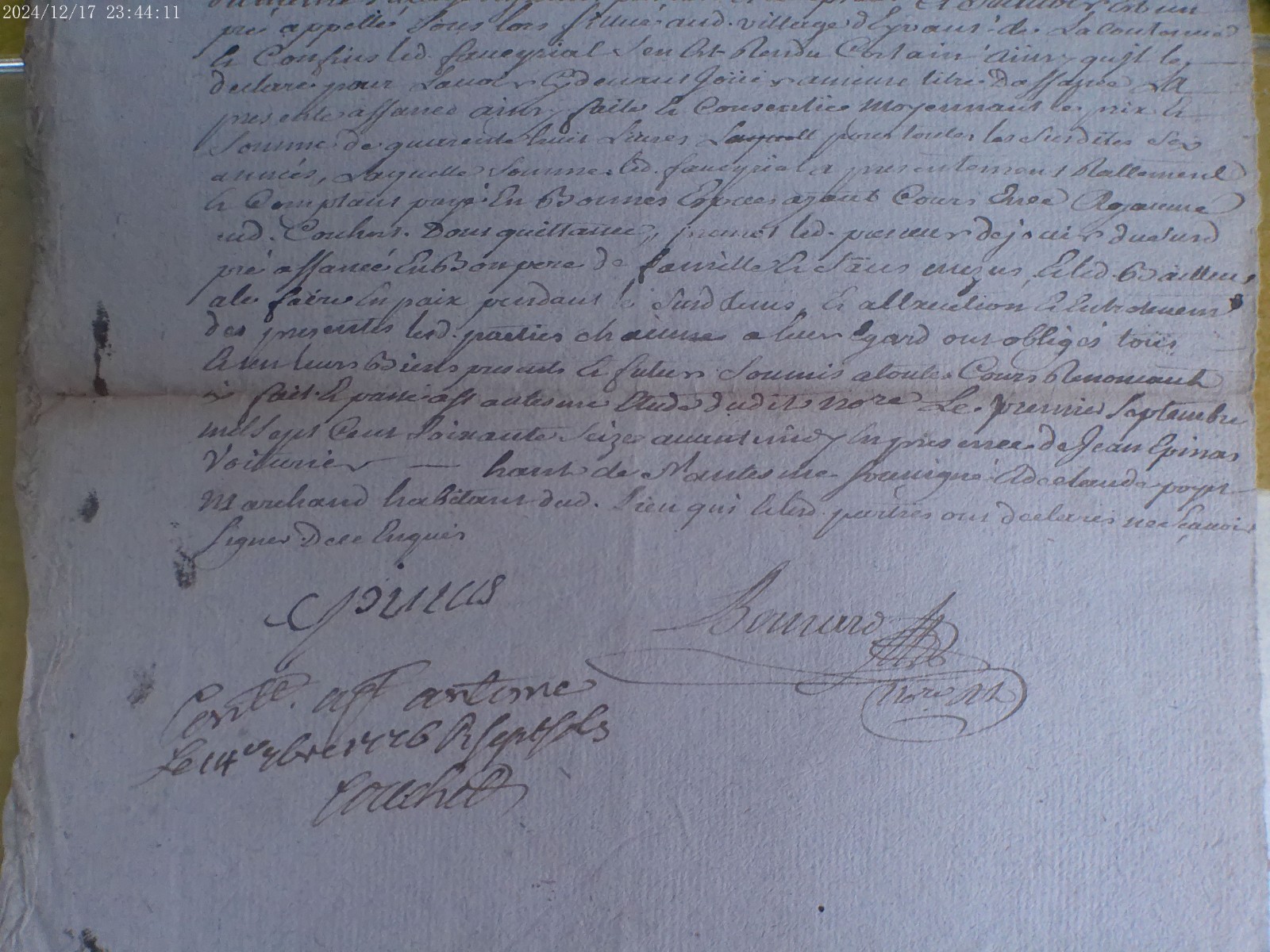 LOT OF TWO OLD DOCUMENTS from 1700s