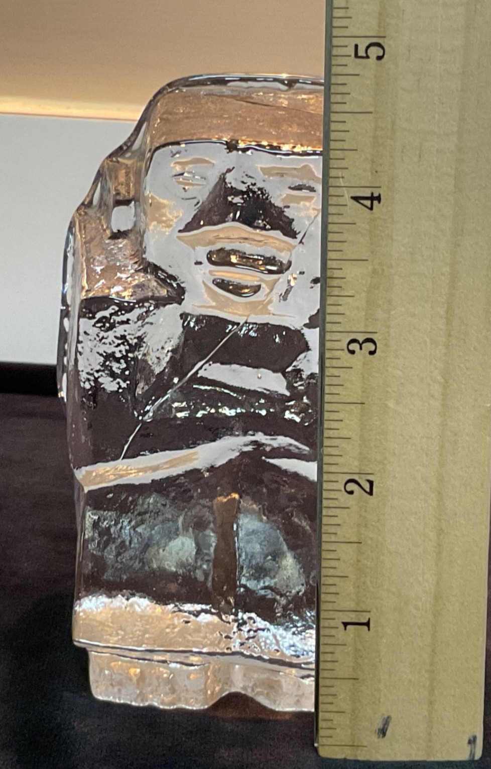 ERIK HÖGLUND Ice Man Glass Sculpture for Boda Kosta, Sweden. Signed Boda H1074.