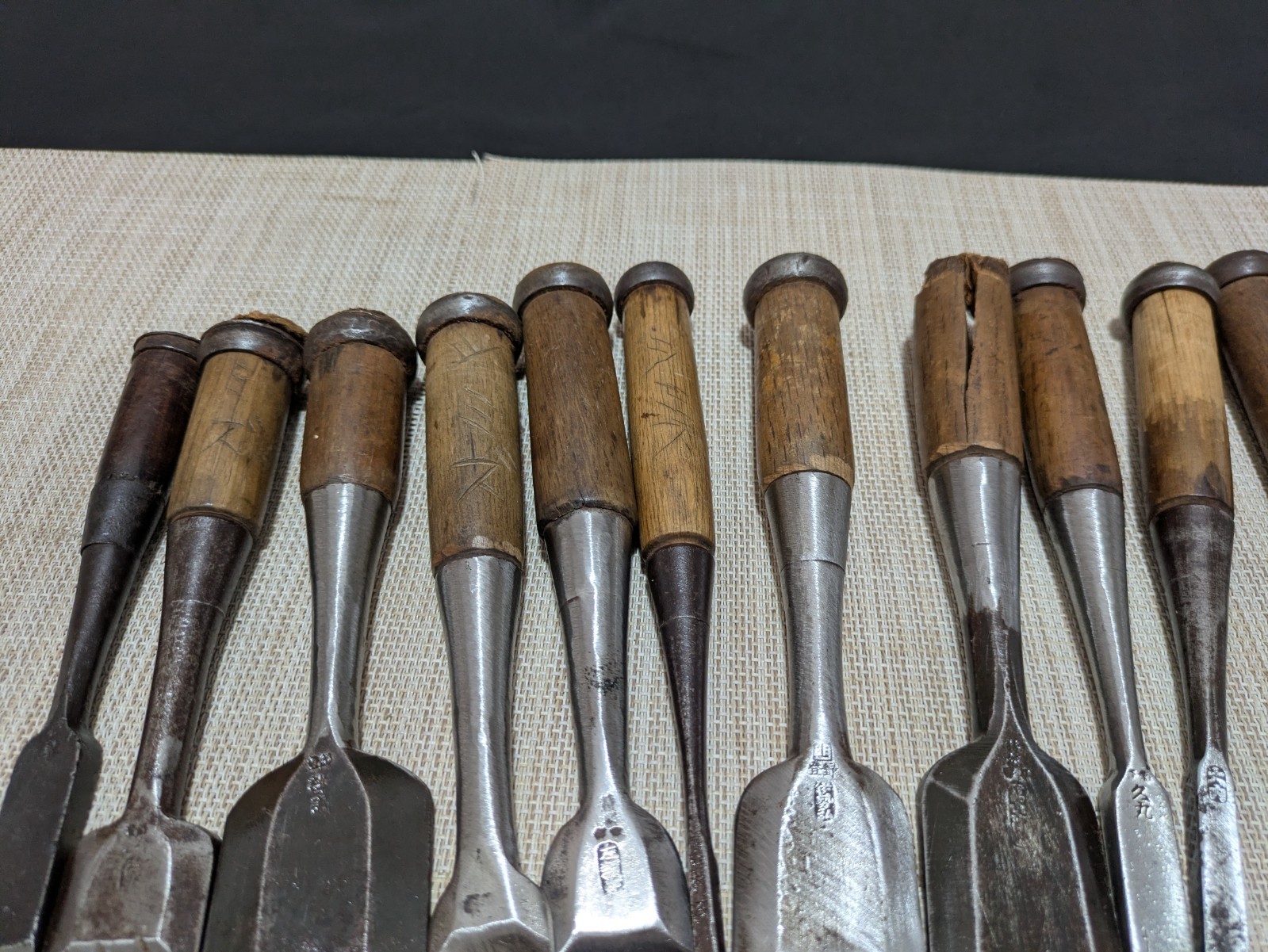 Japanese Chisel Nomi Carpenter Tool Set of 44 Hand Tool wood working R3376