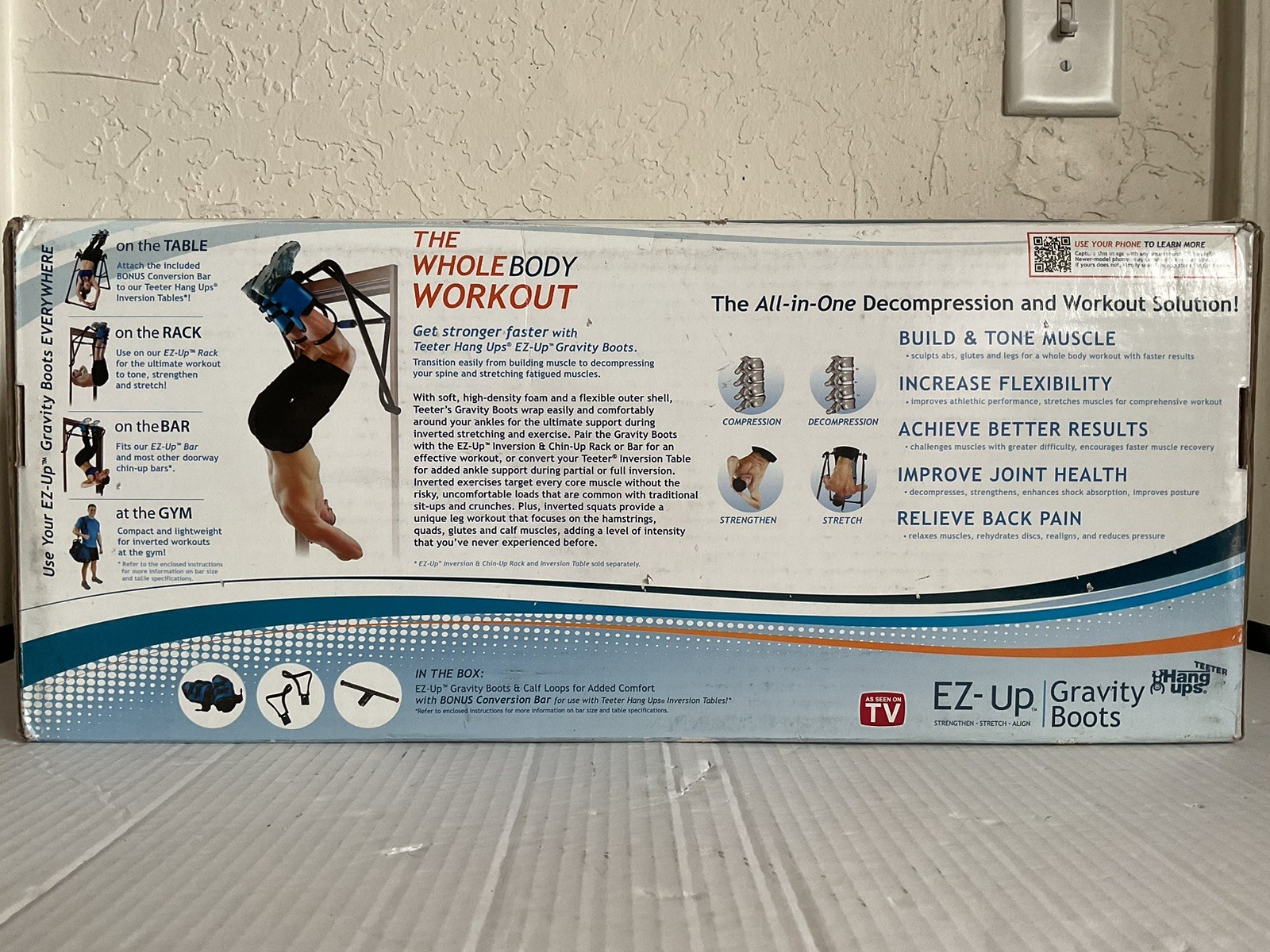 Teeter Hang Ups EZ-Up Gravity Boots Calf Loops With Conversion Bar Gym Training