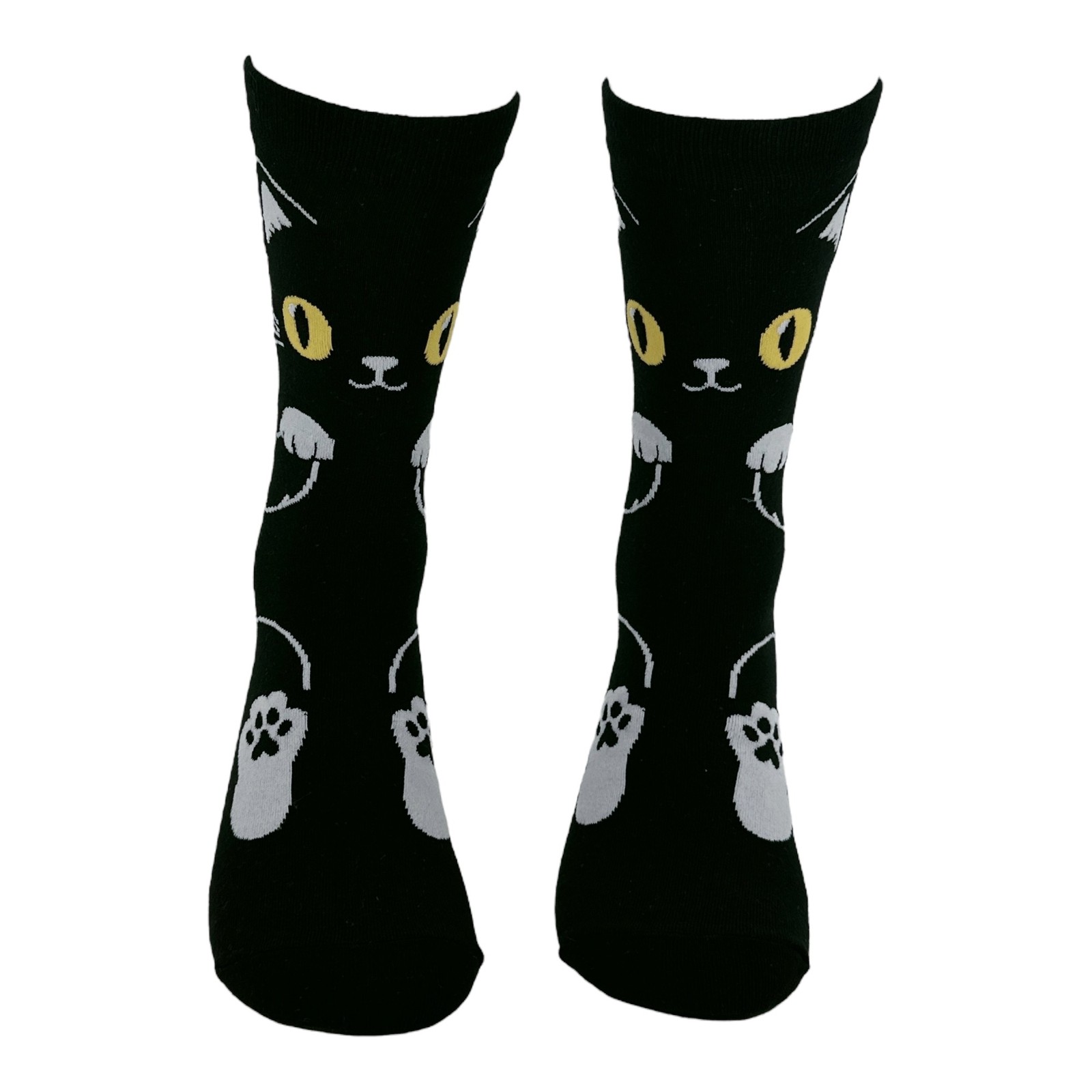 Black Cat Socks Funny Sarcastic Kitten Graphic Novelty Footwear for Ladies