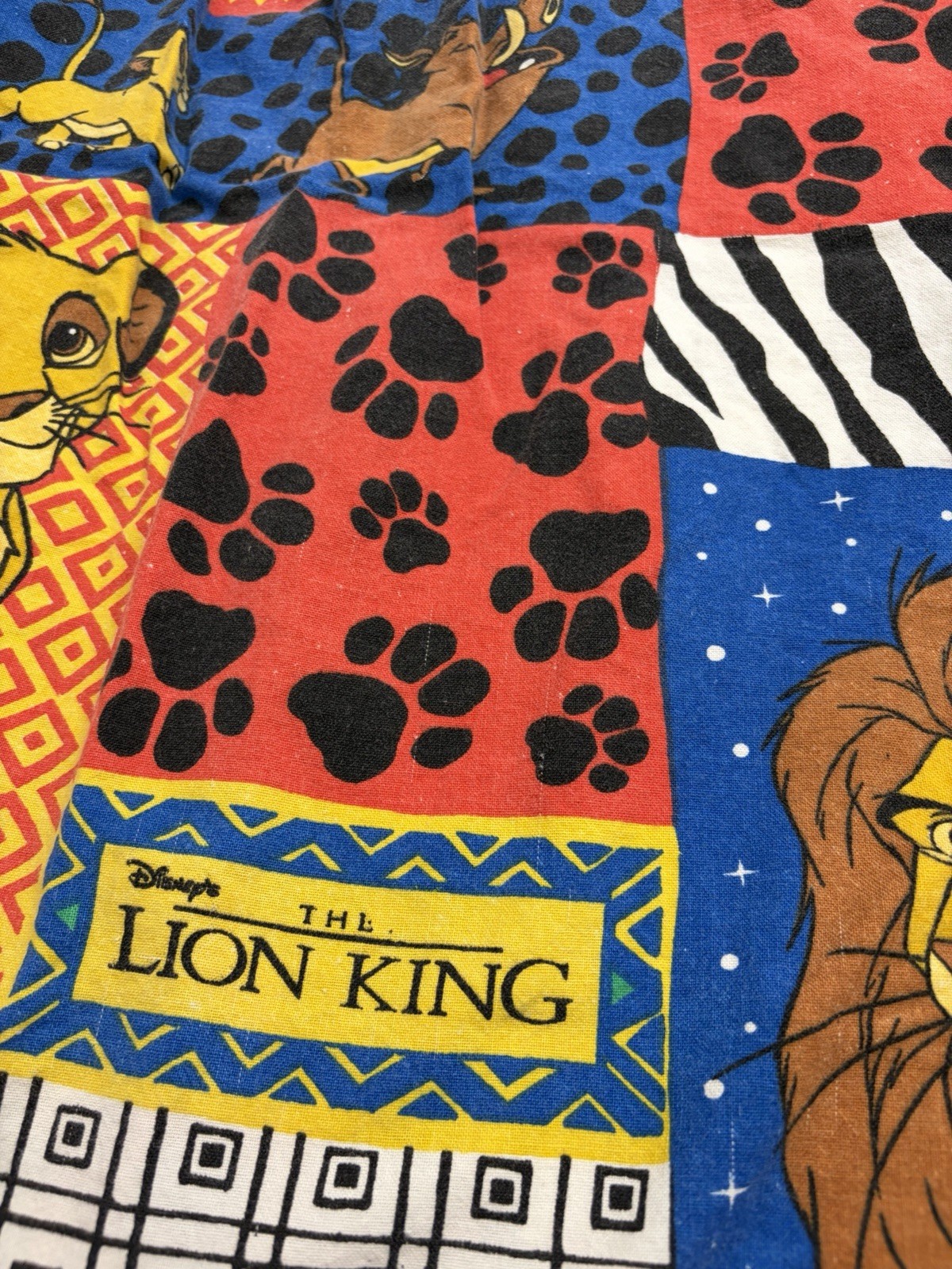 Disney The Lion King Twin Size Fitted Sheet Vintage 1990's Simba