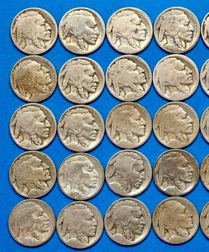 Estate Sale ~ Buffalo Nickels Lot of 40 DATELESS Coins ~ Buffalo Nickels Roll