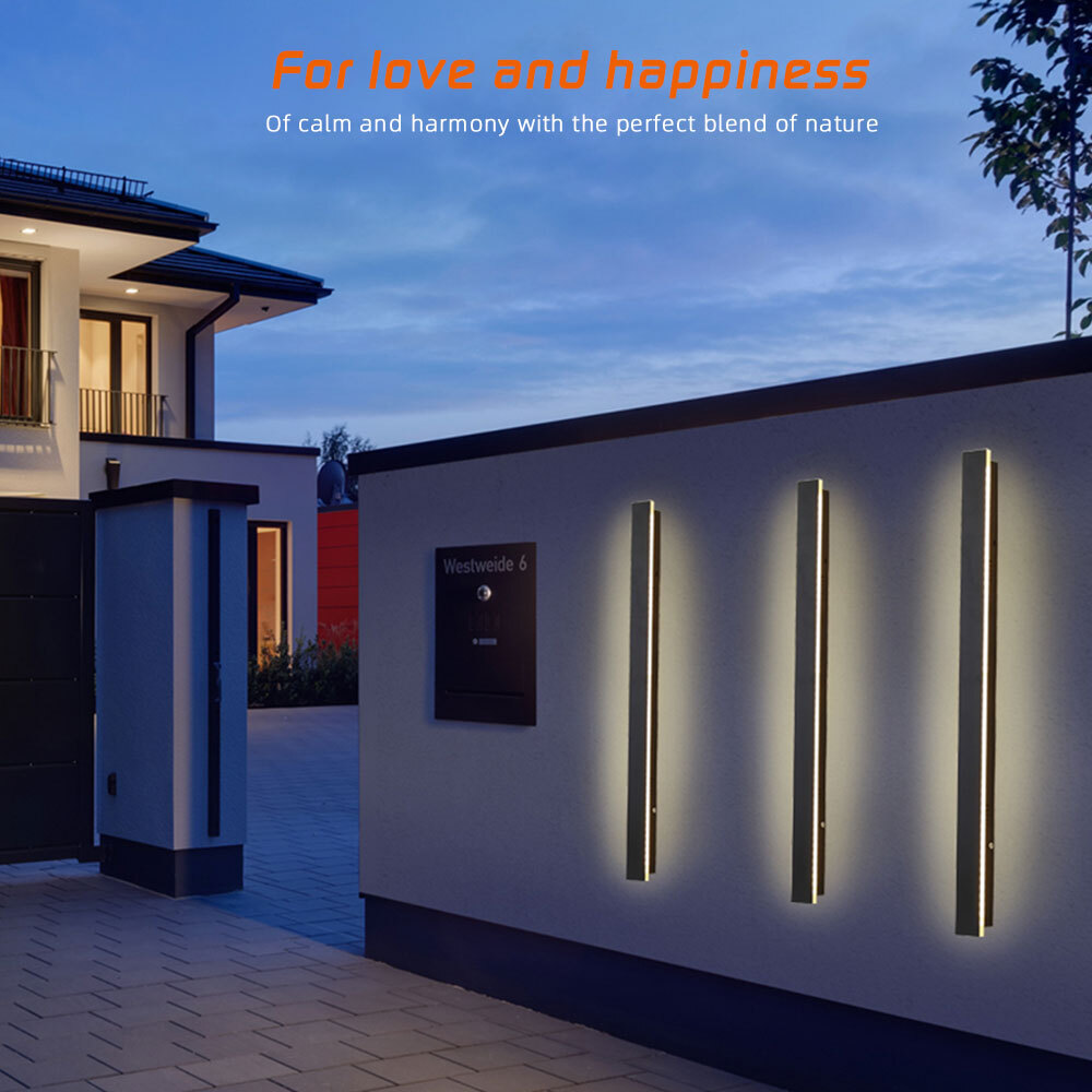 LED Wall Light Sconce Waterproof Outdoor Modern Lamp Exterior Lights Long Strip