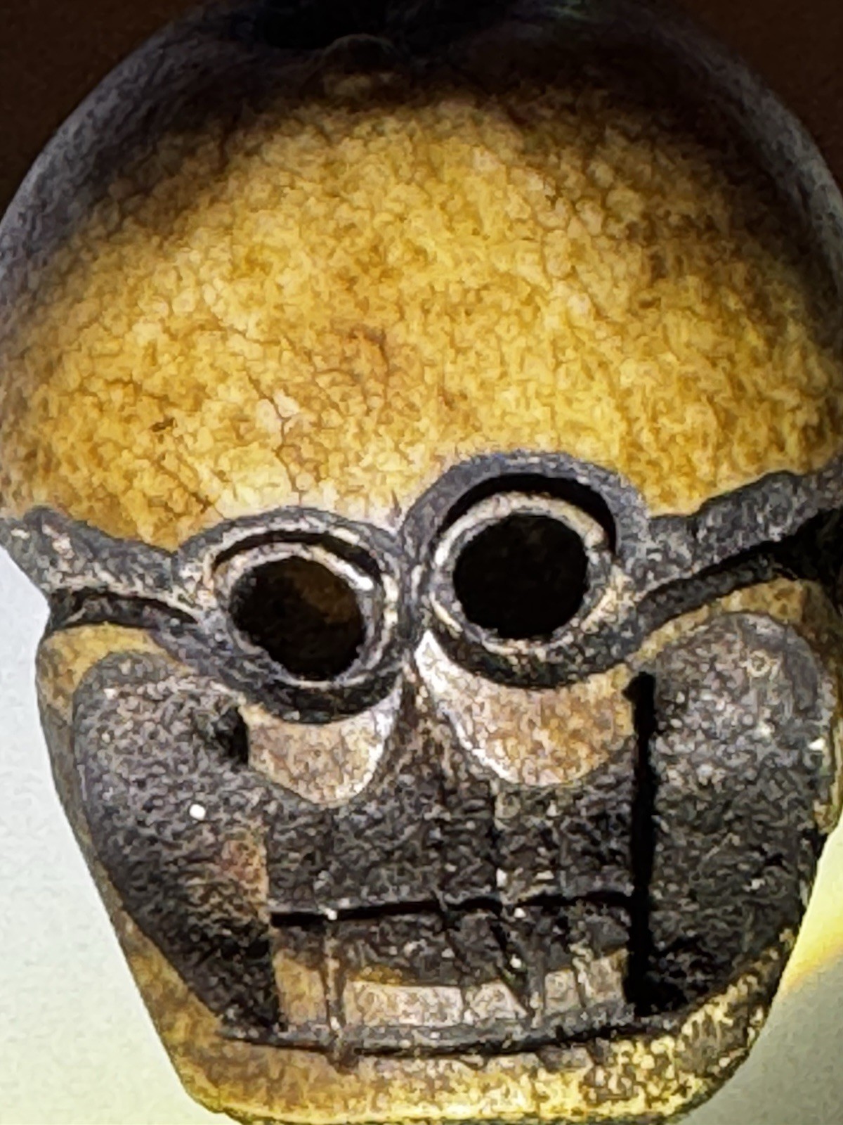 Oddity Hand Carved Tibetan Style Skull Bead Pendant Amulet Charm 2.5”