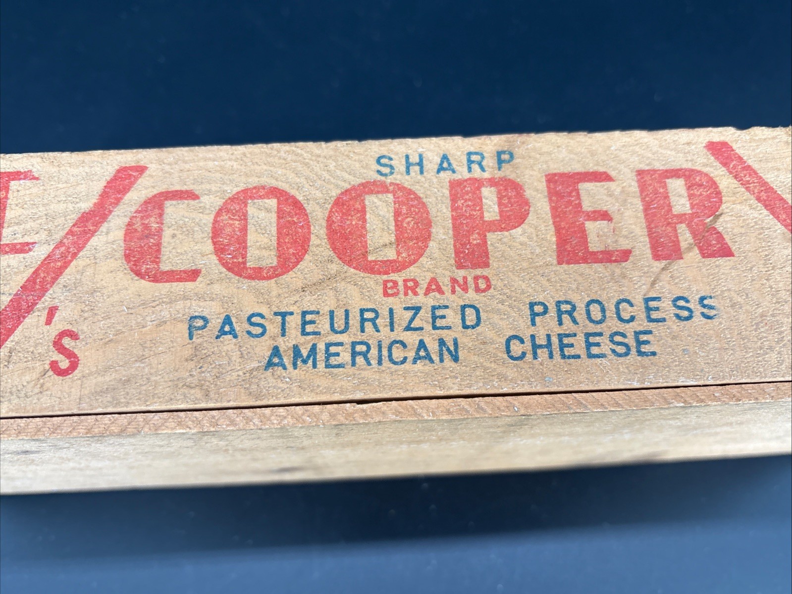 Vintage Cooper Sharp Cheese Box Pope & Sons Phila Pa. Wooden Advertising