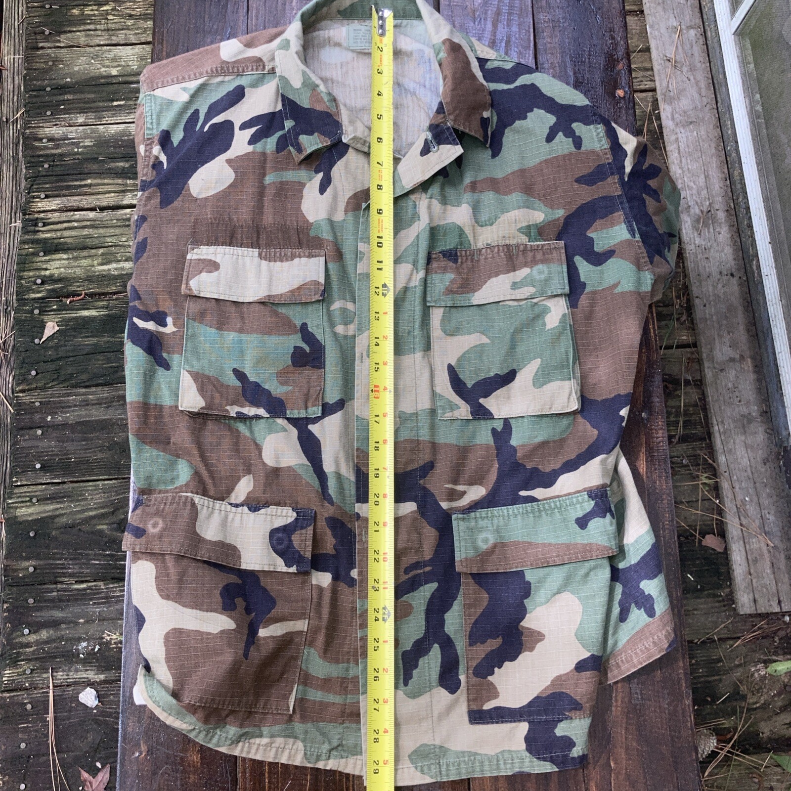 VTG USGI M81 Woodland Camo BDU Shirt, Army Military Uniform Medium Short