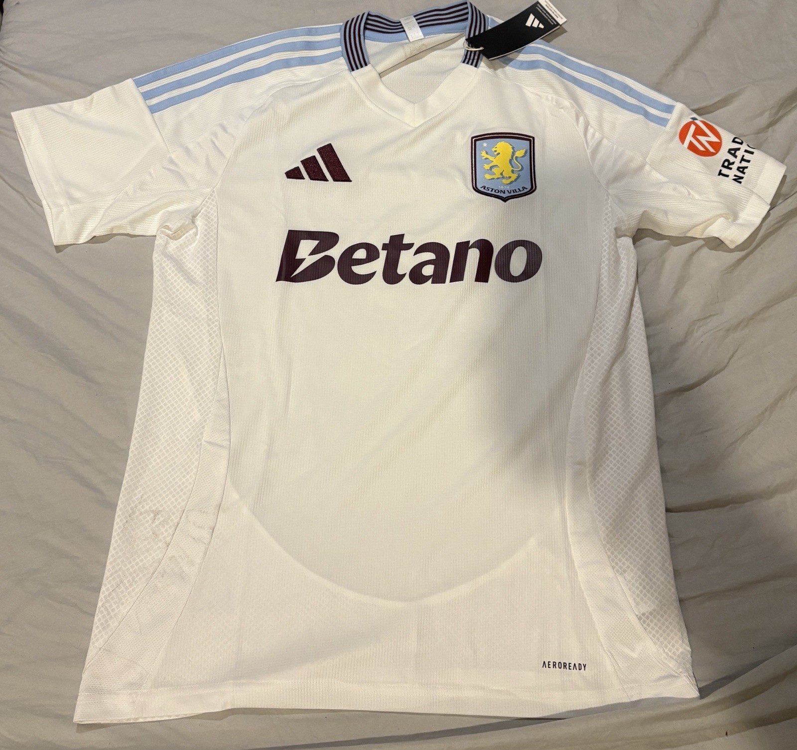 2024-25 Aston Villa Away Kit Jersey Adidas Mens Medium Brand New with Tags White