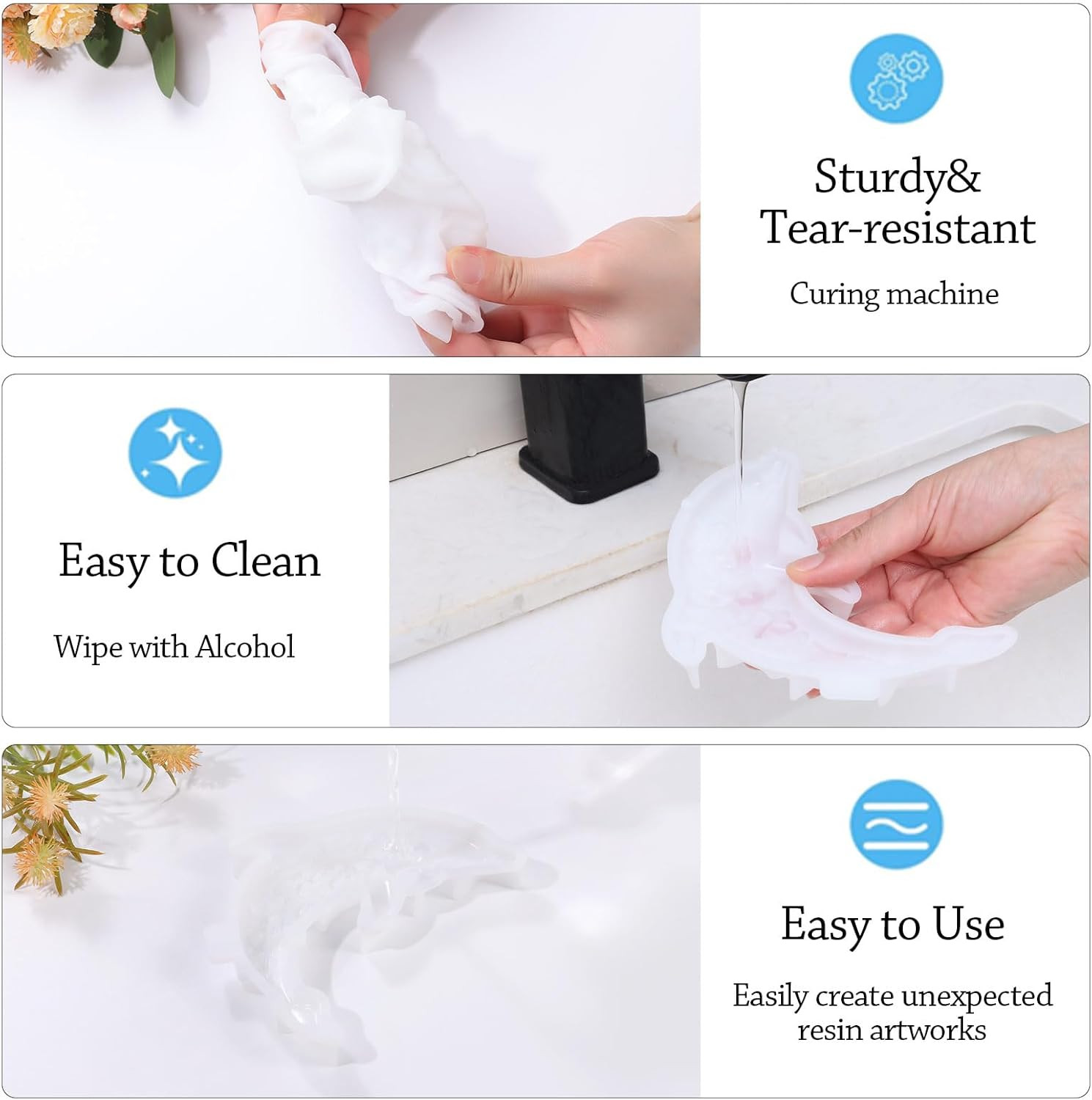 3D Crystal Ocean Animals Silicone Mold Dolphin Resin Mold for Epoxy/Uv Resin Cas