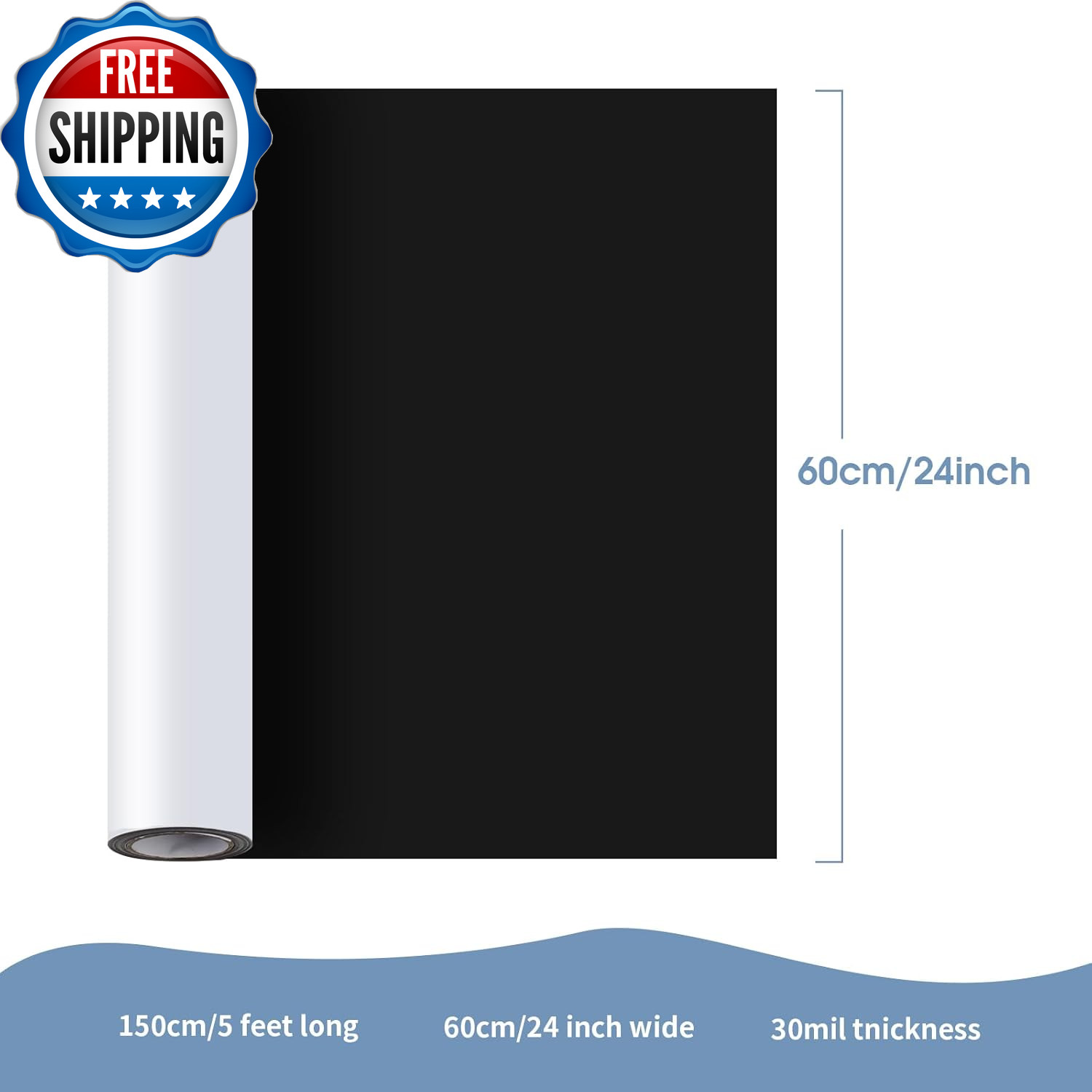 Blank Magnetic Sheet Roll,24”X 10’Strong Magnet Sheets Flexible Roll,30Mil Thick