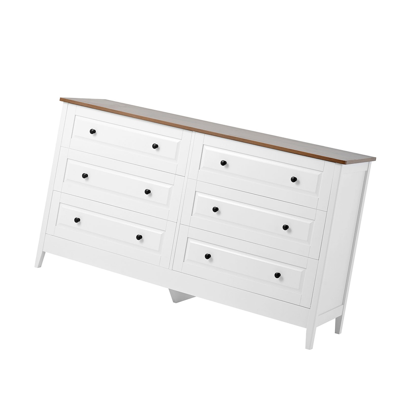 6 Storage Drawer Bedroom Wood Organizer Storage Furniture White