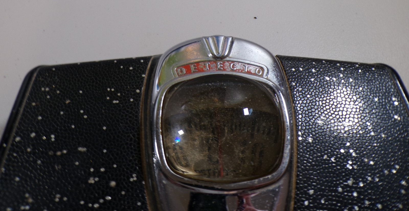 Vintage Detecto Bathroom Scale MCM Black Silver Glitter MADE in USA Works