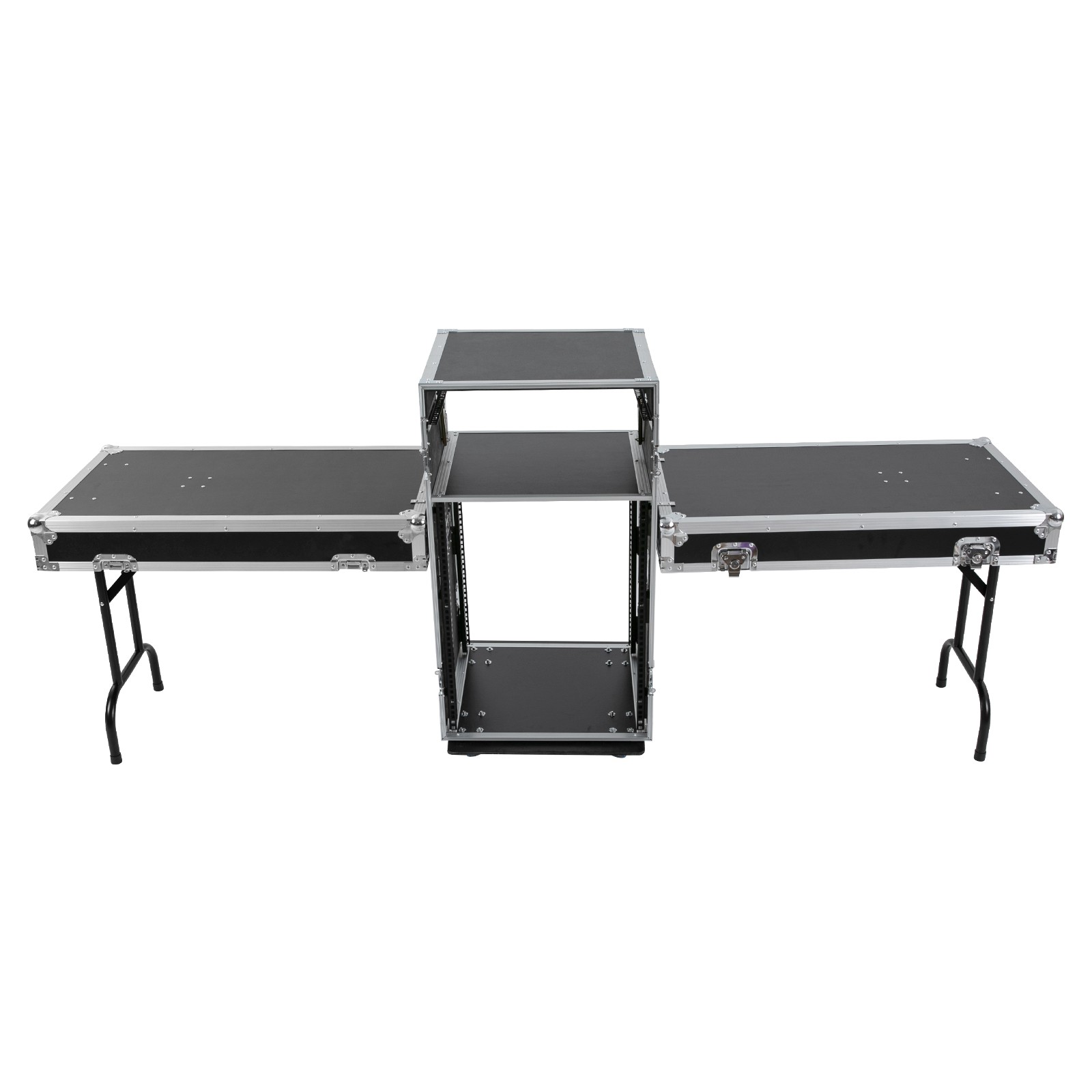 14U PA DJ Rack / Road Case Slant Mixer Top Rack with 2* DJ Table Tops 661.39lbs