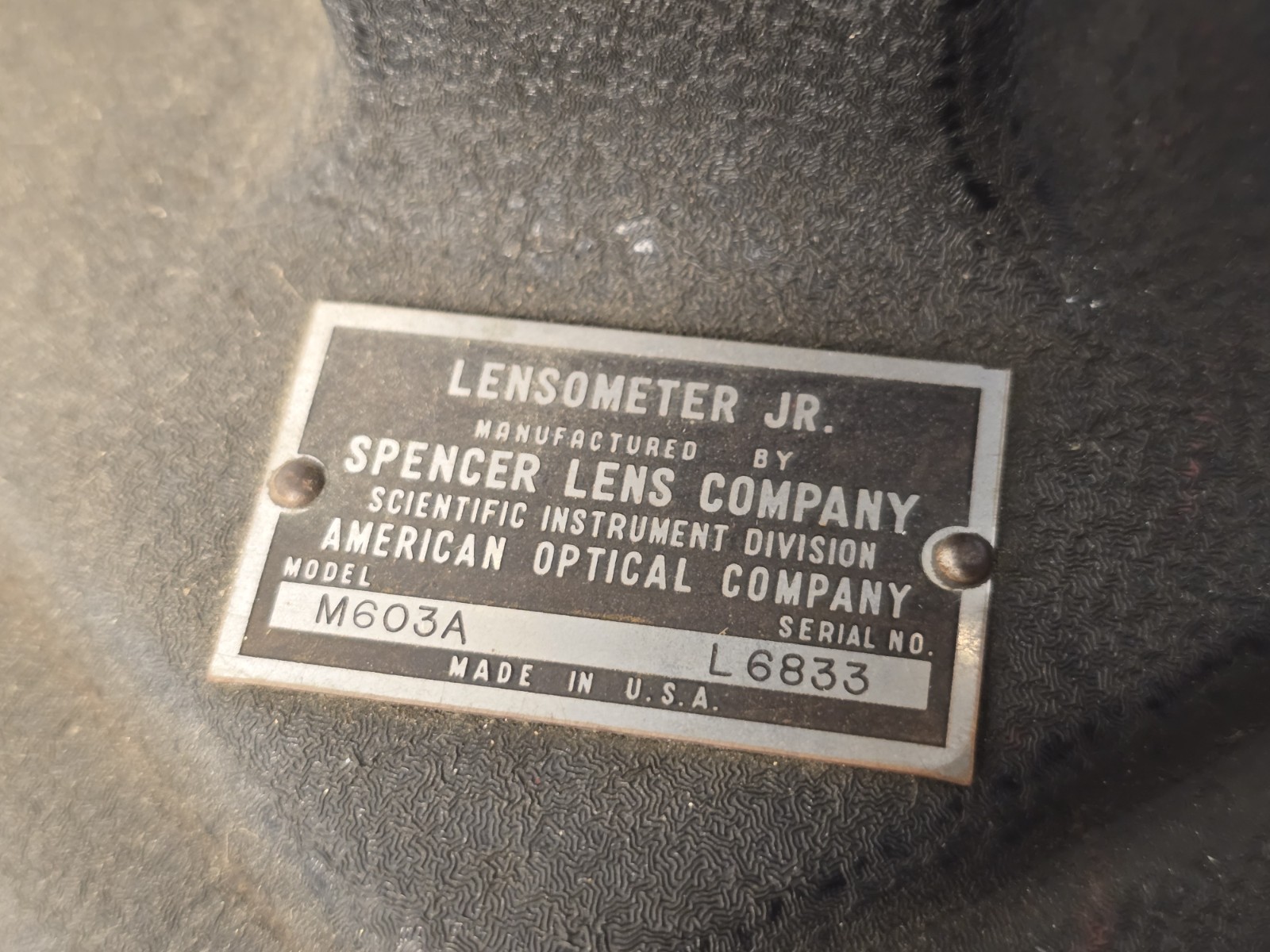 Vintage Spencer M603A American Optical Lensometer Jr Lens Optometry Optometrist