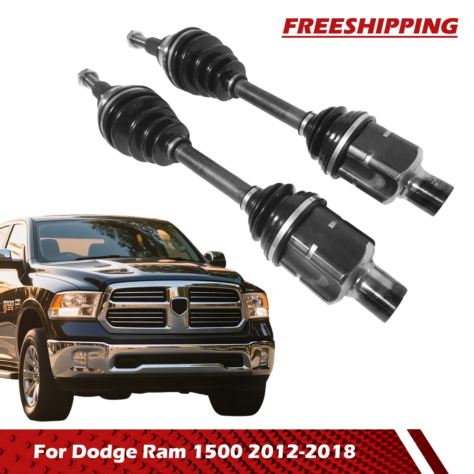 4WD Front CV Axle Shafts for 2012 2013 2014 2015 2016 2017 2018 - 2021 Ram 1500
