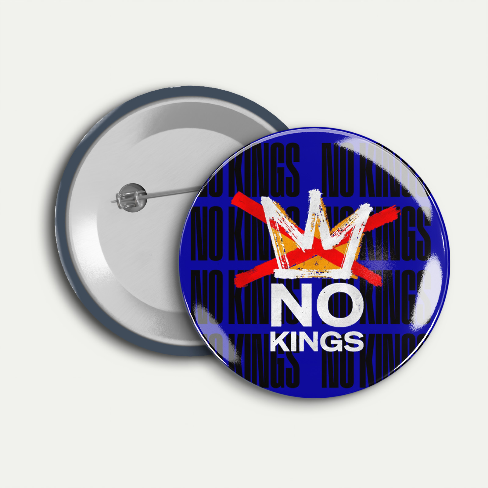 No Kings Day March 28 Anti Trump Protest Button - 2-1/4" Diameter