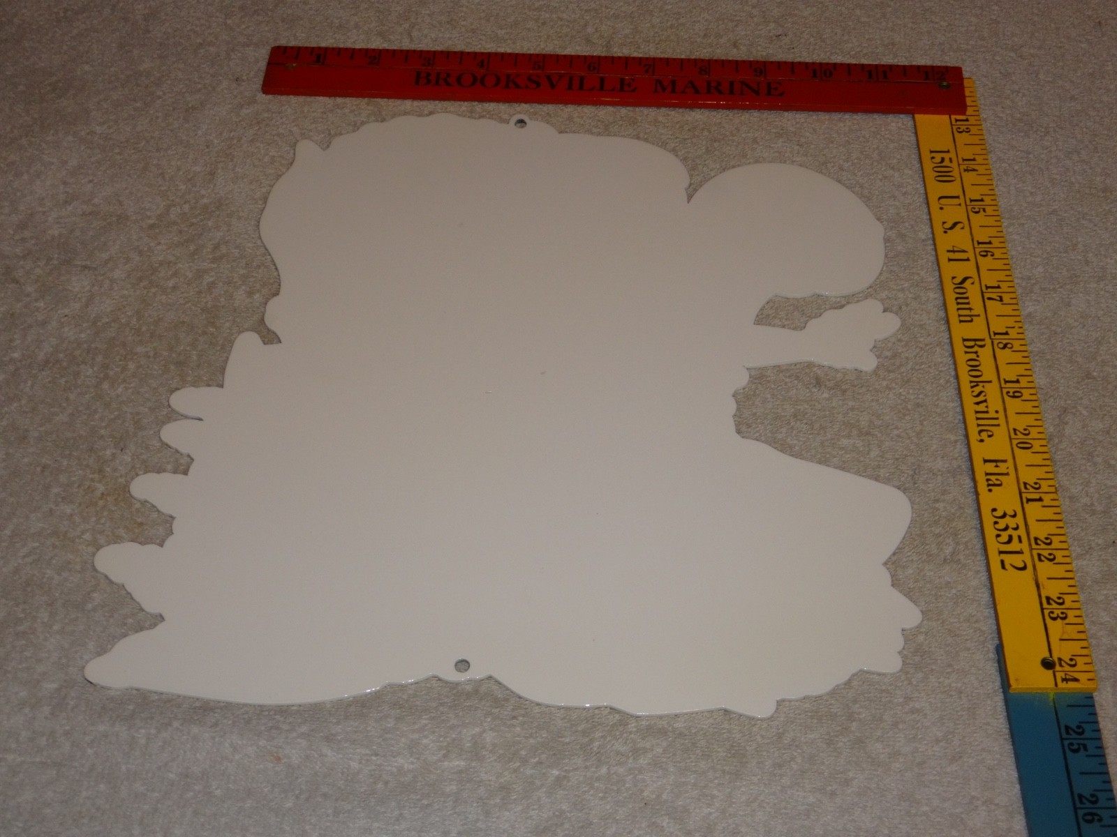 VINTAGE RATFINK DRIVES CAR W/ WOMAN MONSTER 12" METAL GASOLINE OIL RAT FINK SIGN