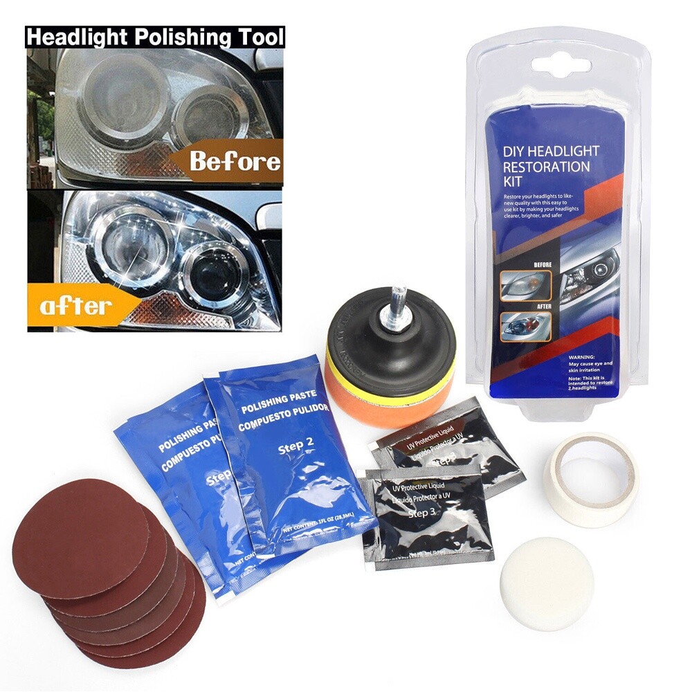 Car Headlight Lens Restoration Repair Kit Polishing Cleaner Cleaning Tool New