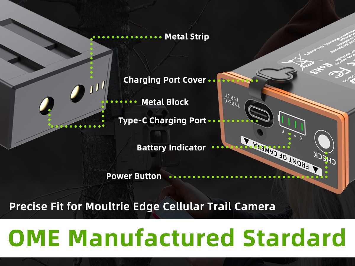 4 Packs Moultrie Power Mag MMA-EM8 5000Ah Battery For Edge Cellular Trai Camera