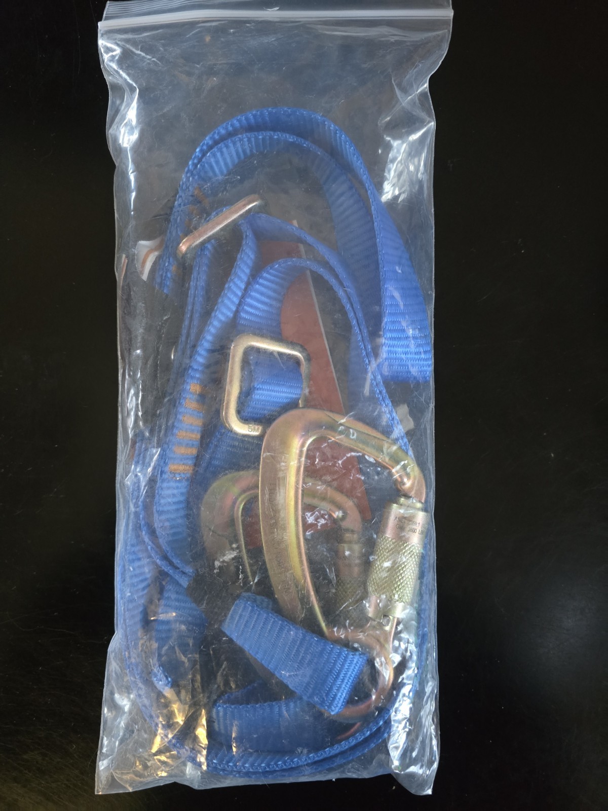 Fusion Adjustable Y-Lanyard W/hitched Loop And Carabiner Ends Blue 48 climbing