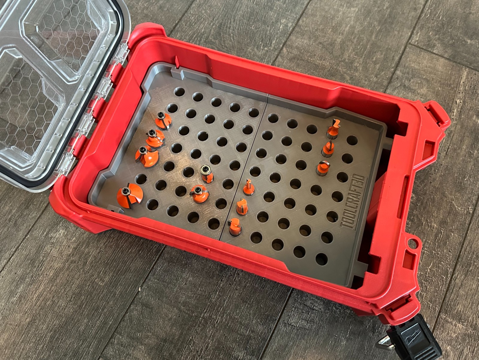 TOOLCRAFT3D Router Bit Organizer Insert for Milwaukee Packout (Insert Only)