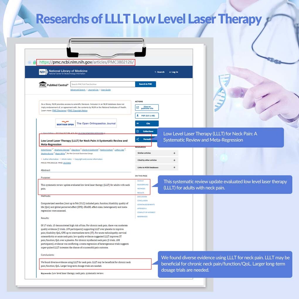 LLLT Cold Laser Therapy Device 650nm*16+808nm*4 for Fibromyalgia & Neuropathy