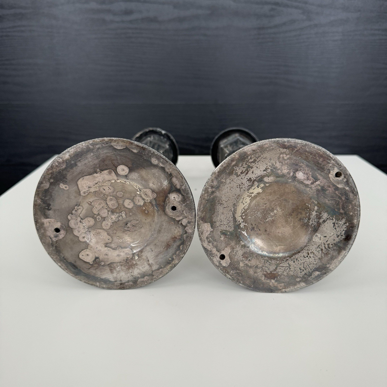 Vintage Ornate 12" Stamped DERBY S P Co Silverplate Candlestick Holders #2547