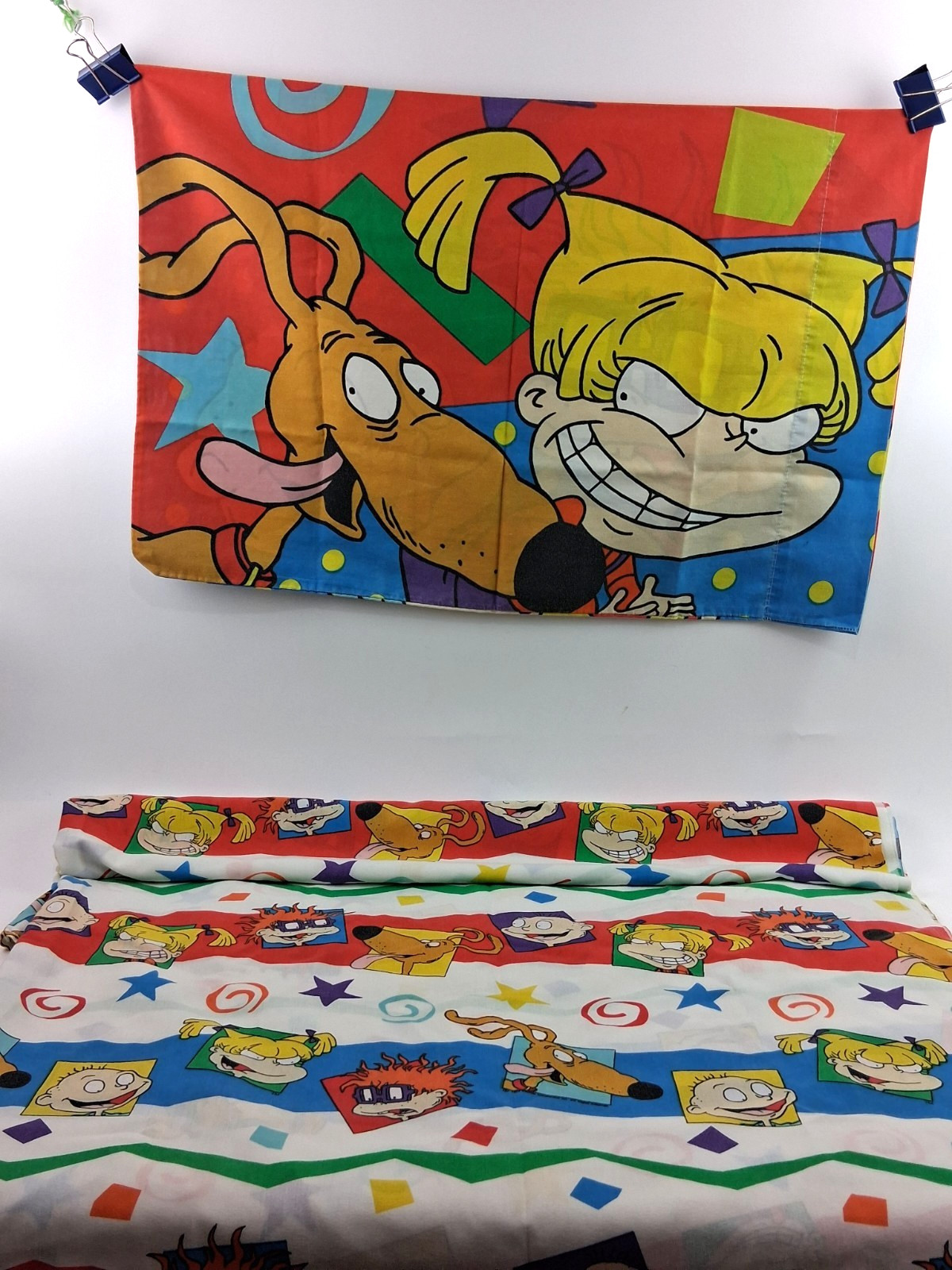 Rugrats Twin Flat Sheet & Pillow Case Set Pillowcase 90s Cartoons Vintage 1997