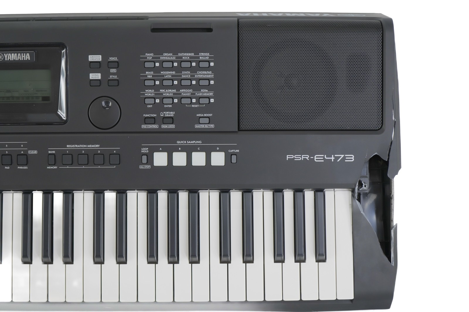 Yamaha PSR-E473 61-Key High-Level Portable Keyboard Damaged