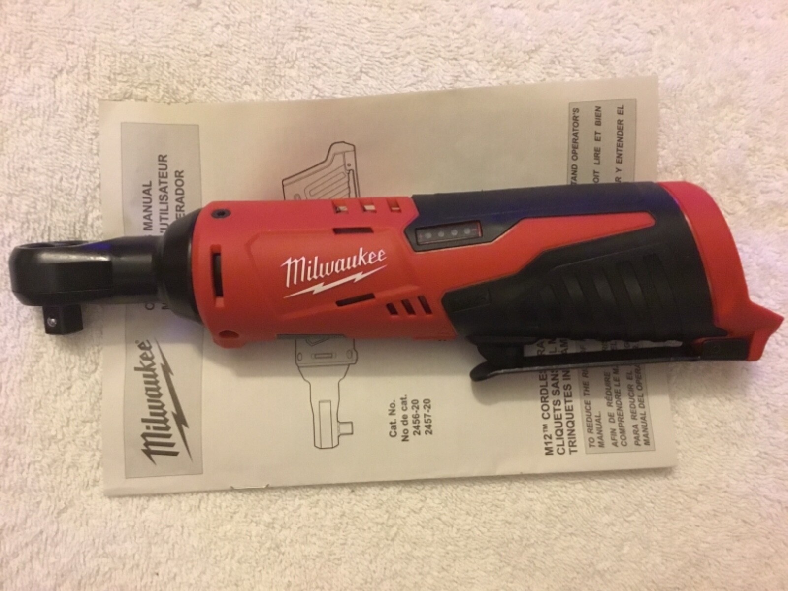 New Milwaukee 2457-20 M12 12V 12 Volt Li-ion 3/8” Cordless Ratchet