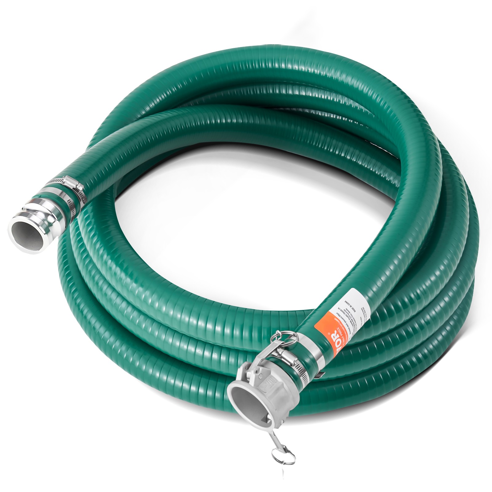 Suction Hose 2 in x 20 ft Green High Quality Hose Complete Fittings