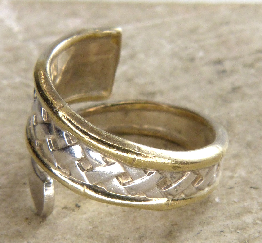 Vintage International Silver Golden Tradewinds Sterling Silver Spoon Ring