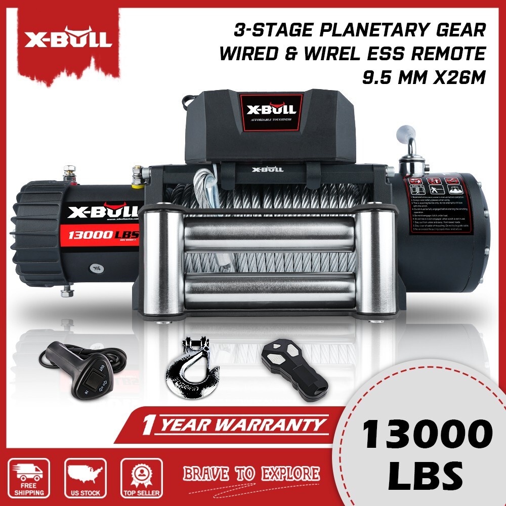 X-BULL 12V Electric Winch 10000lb-14500lb Truck Towing Jeep Winch 4WD Off-Road