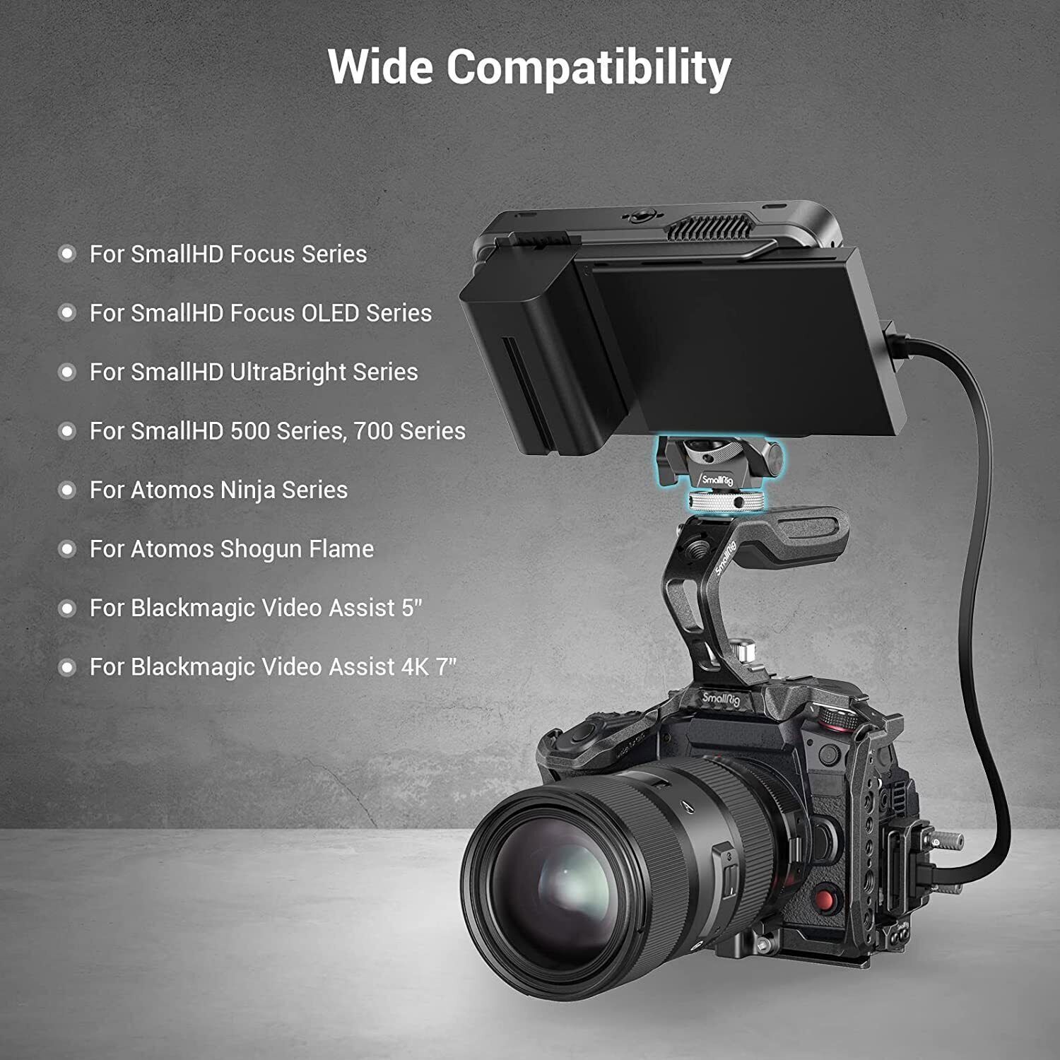 SmallRig Field Monitor Mount Monitor Holder Swivel and Tilt Adjustable 2905