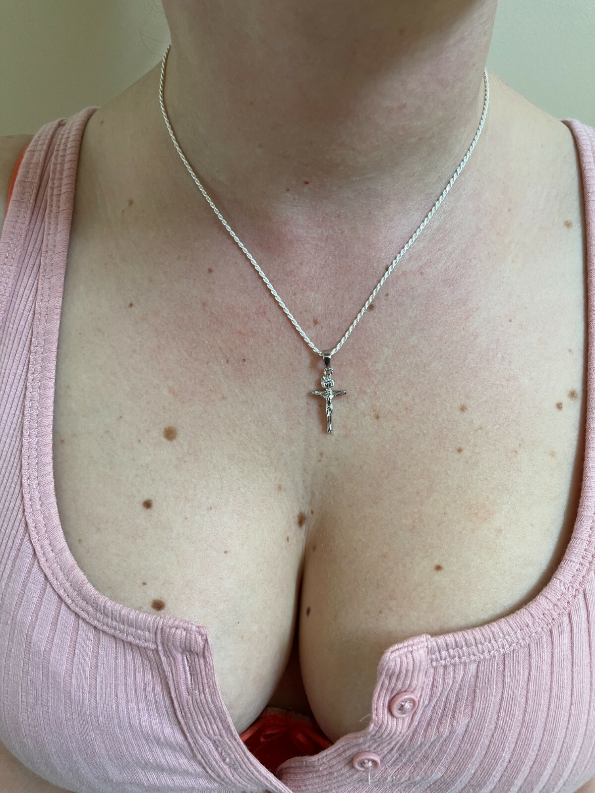 Real Solid 925 Sterling Silver Mens Cross Jesus Piece Crucifix Pendant Necklace