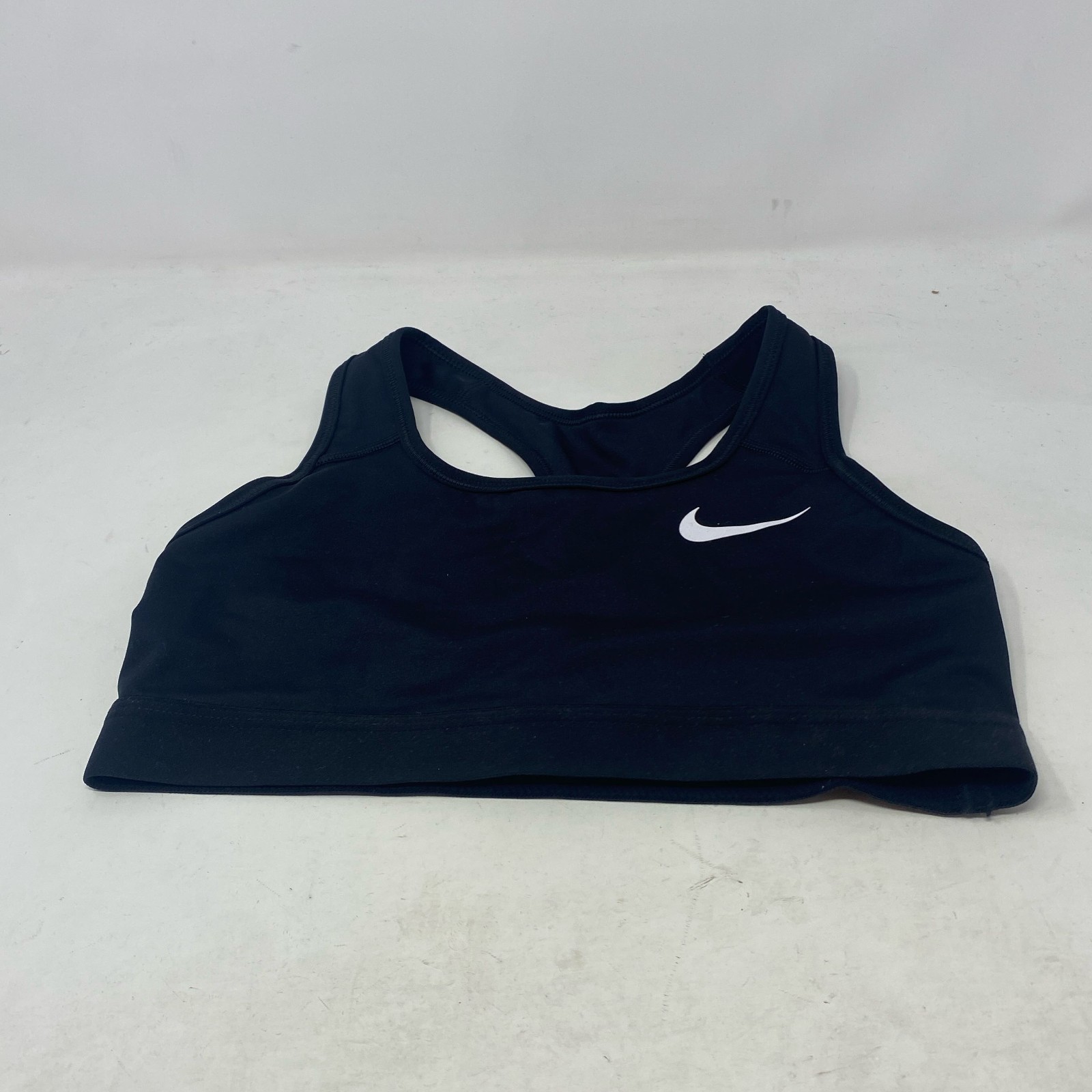 Nike Swoosh Non-Padded Sports Bra Black/White - Women’s S