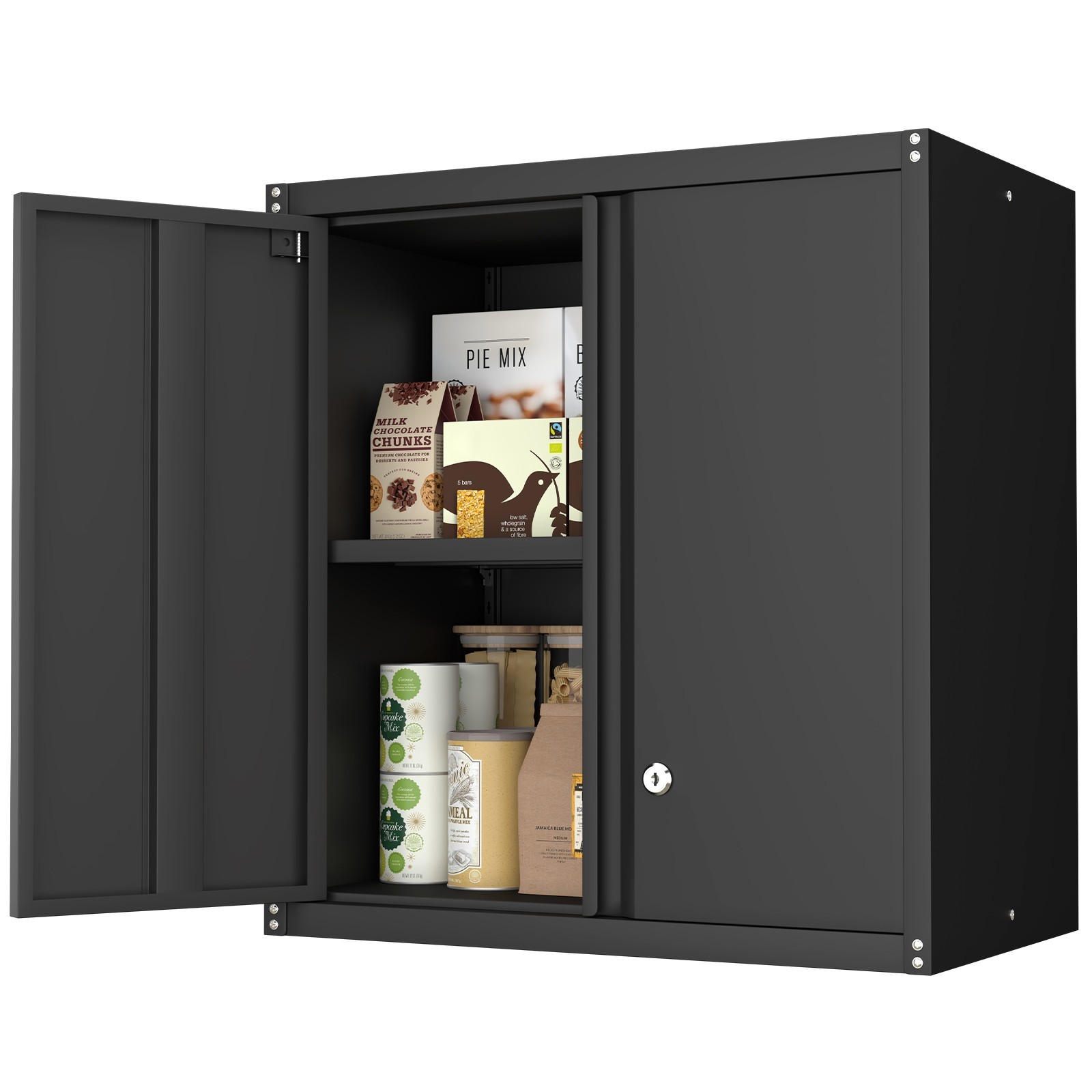 Metal Wall Cabinet, Garage Wall Cabinets With Doors, Locking Storage Cabinet