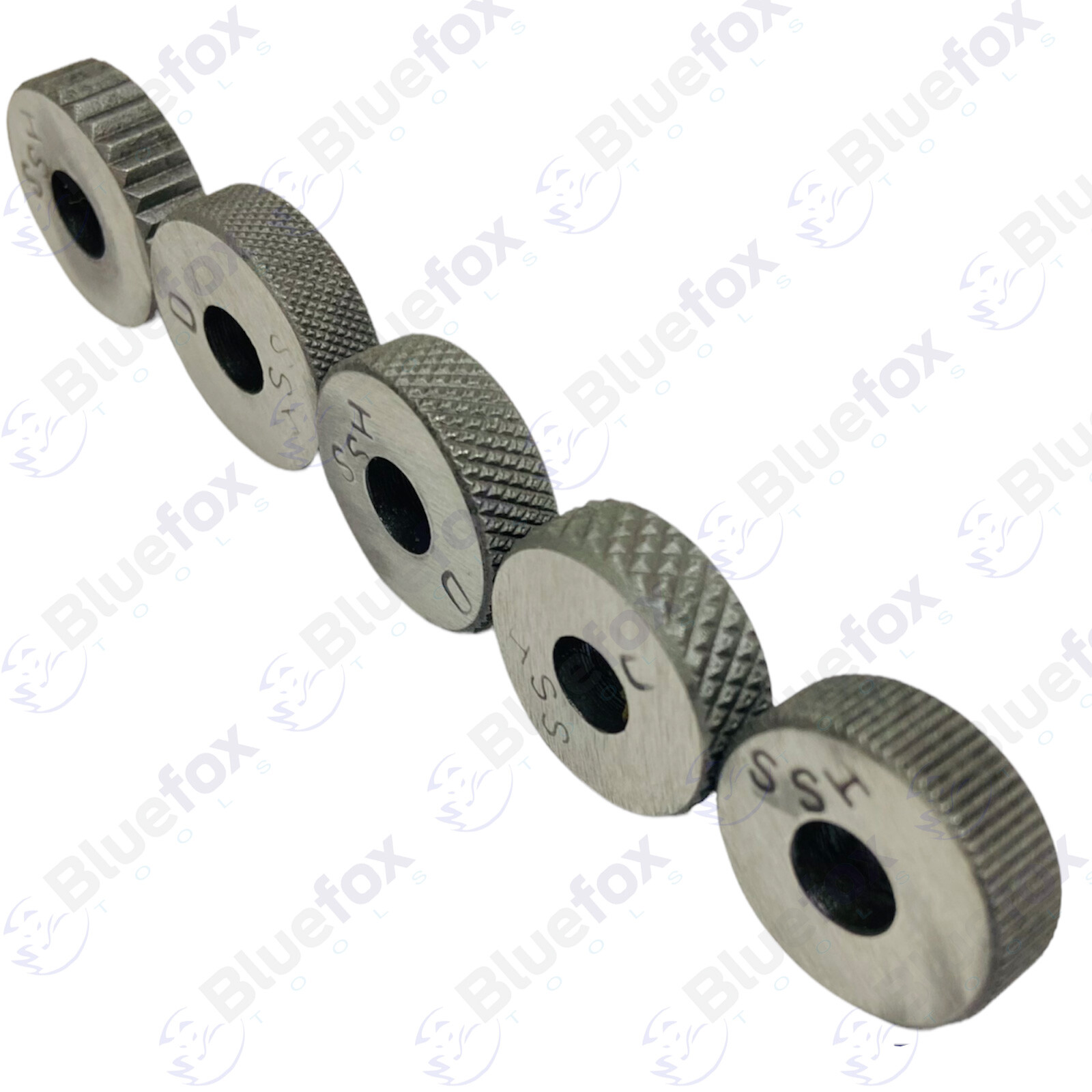 Single wheel knurling tool holder with 6 HSS knurls SHANK 1/2X 1/2 x 4'