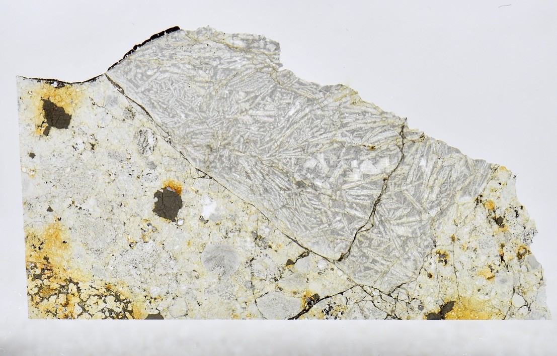 Meteorite NWA 4841 - LL5 with RARE ACHONDRITE SPINIFEX TEXTURE !!! Thin Section