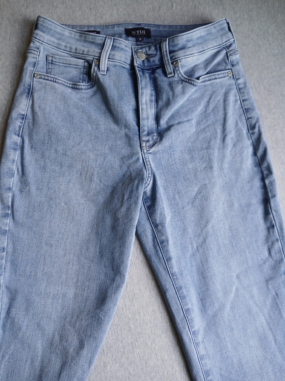 NYDJ Jeans 6 Marilyn Straight Lift Tuck High Rise Straight Stretch Slit Boho