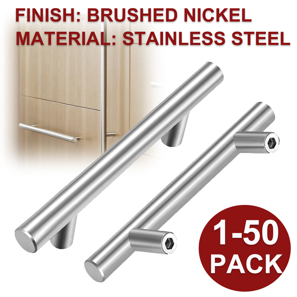 2"-16" Brushed Nickel Kitchen Cabinet Drawer Handles Bar Pulls Stainless Steel