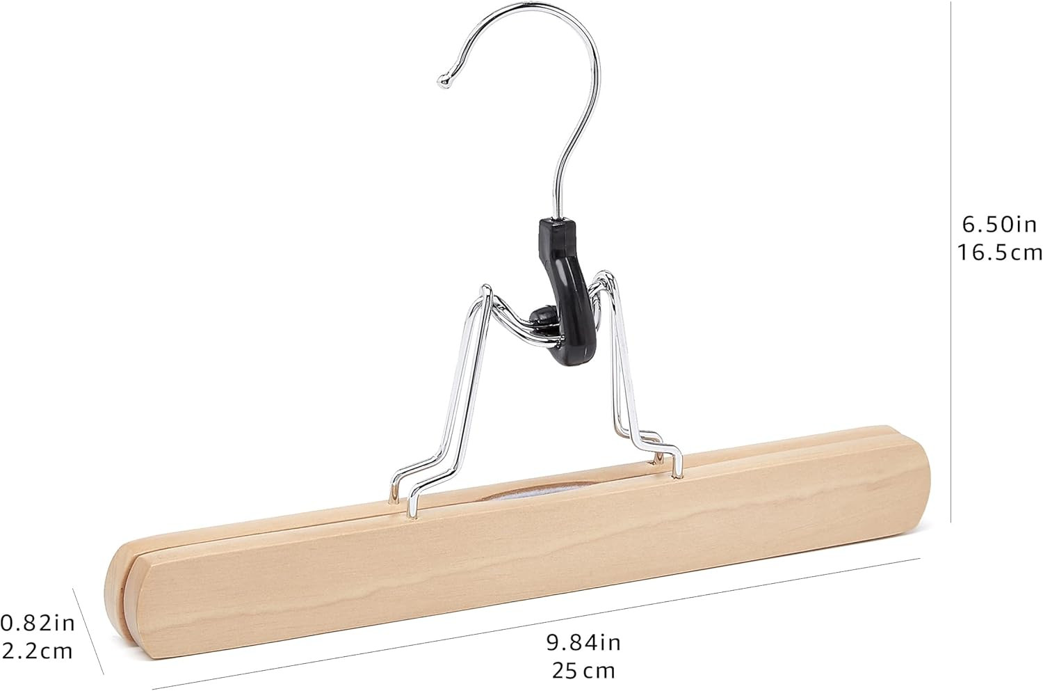 10-Pack Wooden Pants Hangers Natural Finish for Trousers Slacks Jeans