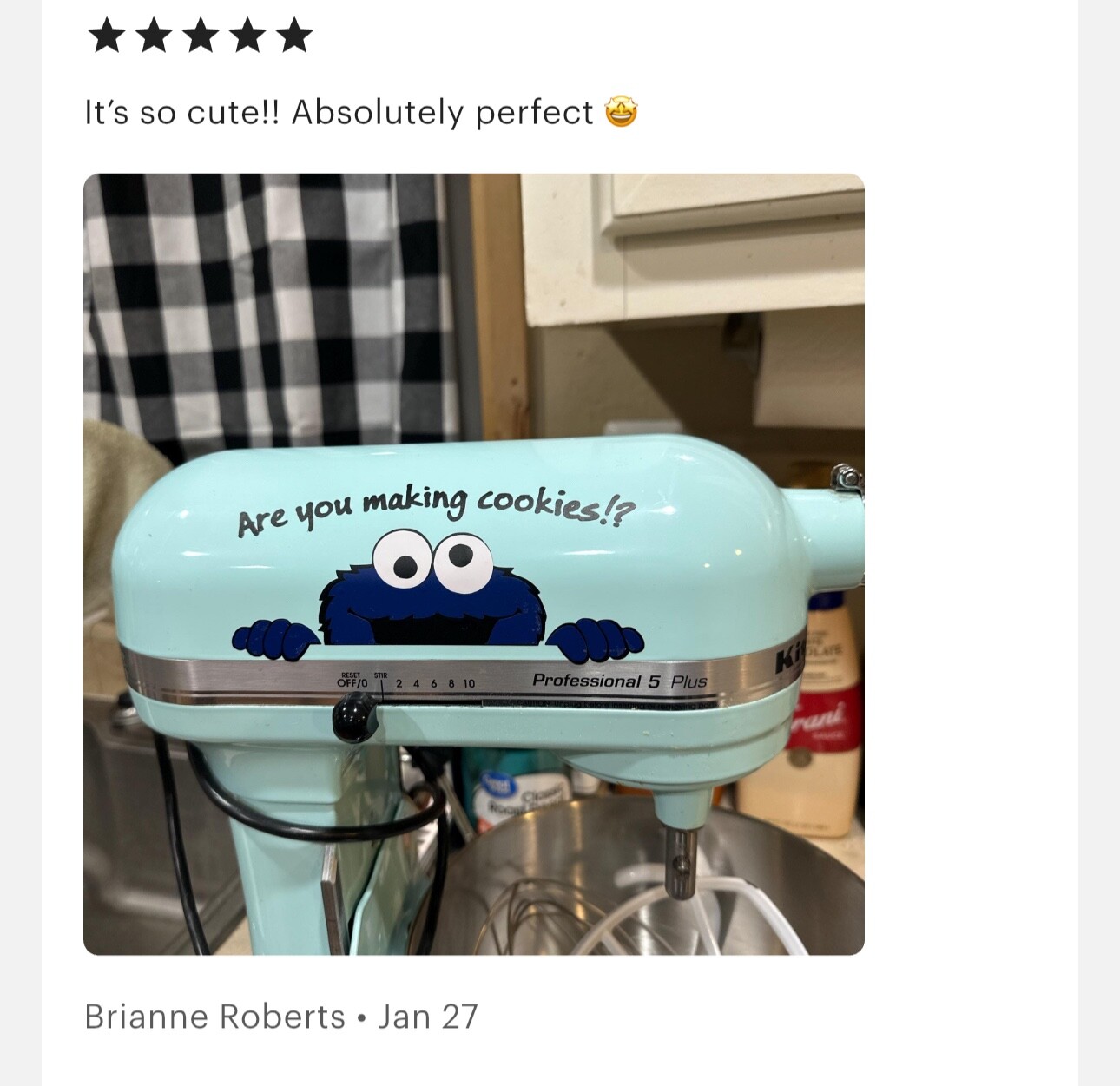 Cookie Monster & Are You Making Cookies Kitchen Aid Mixer Decal Easy Baking