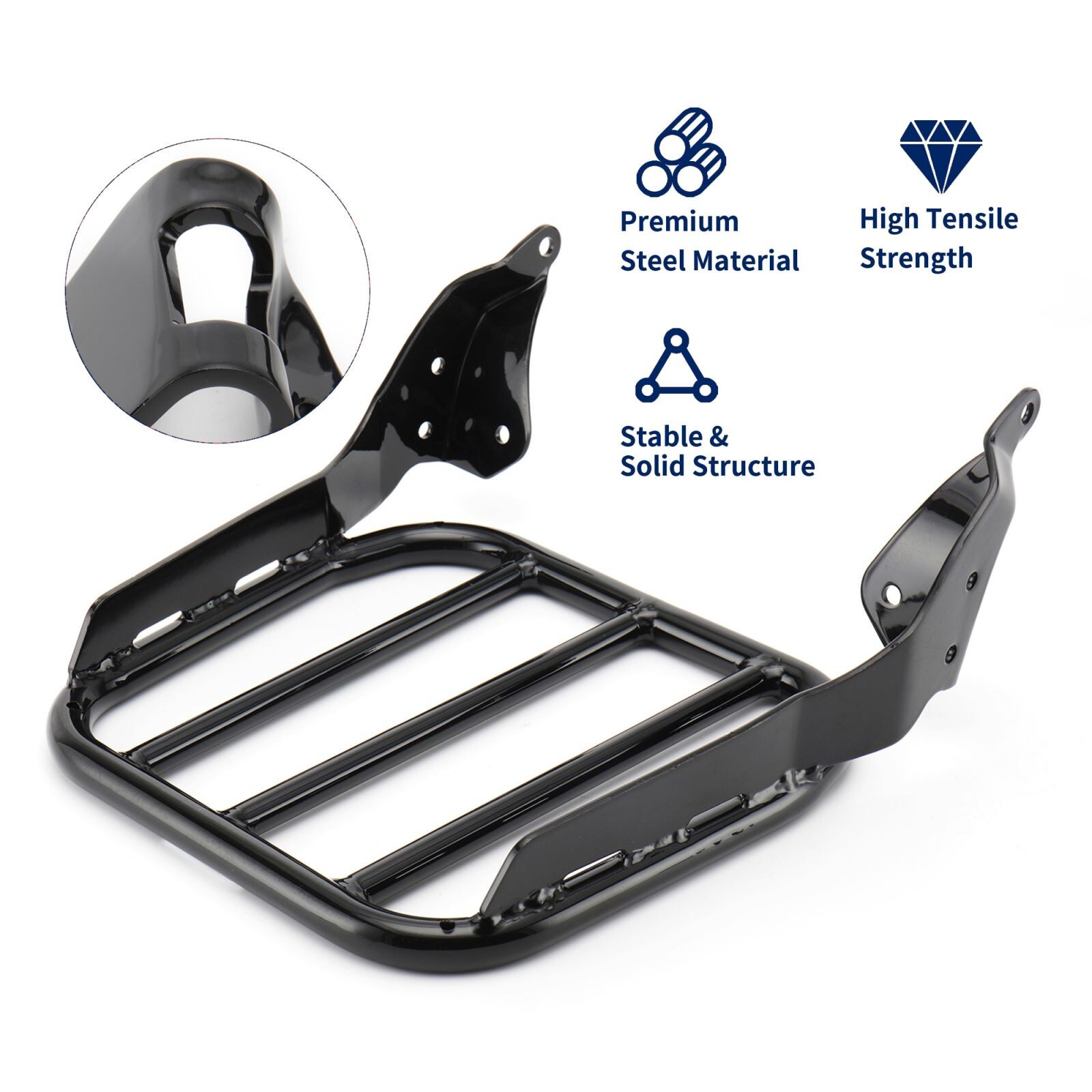 HoldFast Sissy Bar Upright Luggage Rack for Harley Softail Heritage FLHC 2018-up