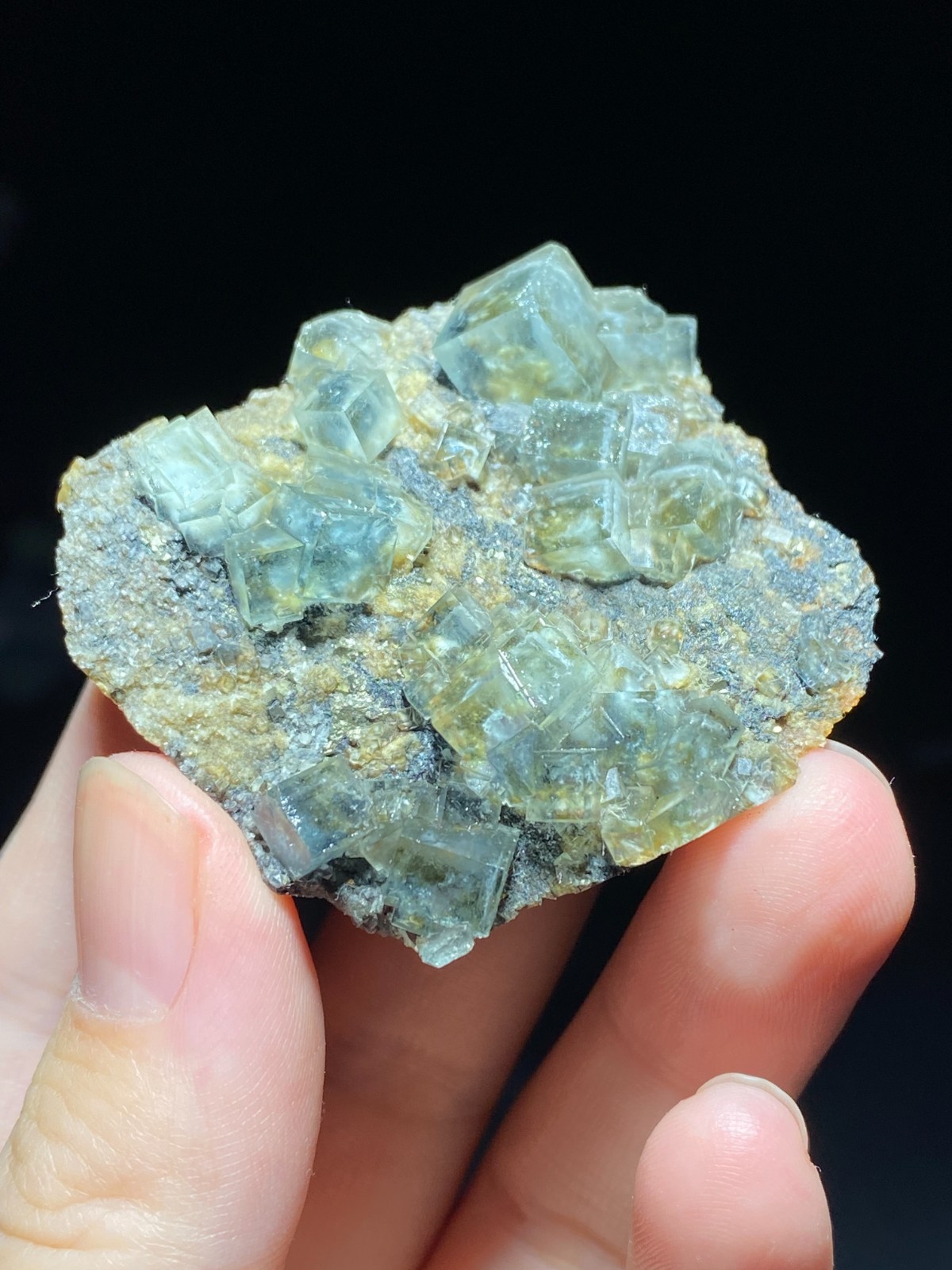 Rare Natural White Window Light Green Cubic Fluorite & Pyrite Specimen, China