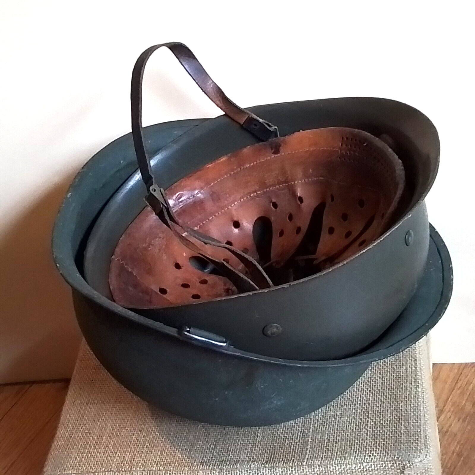 GI Steel HELMET Clone w/ All Leather LINER