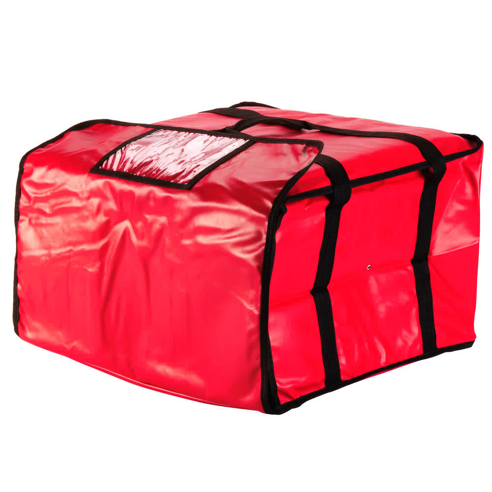 6 PACK 20" x 20" x 12" Red Vinyl Insulated 16" & 18" Pizza Food Delivery Bag