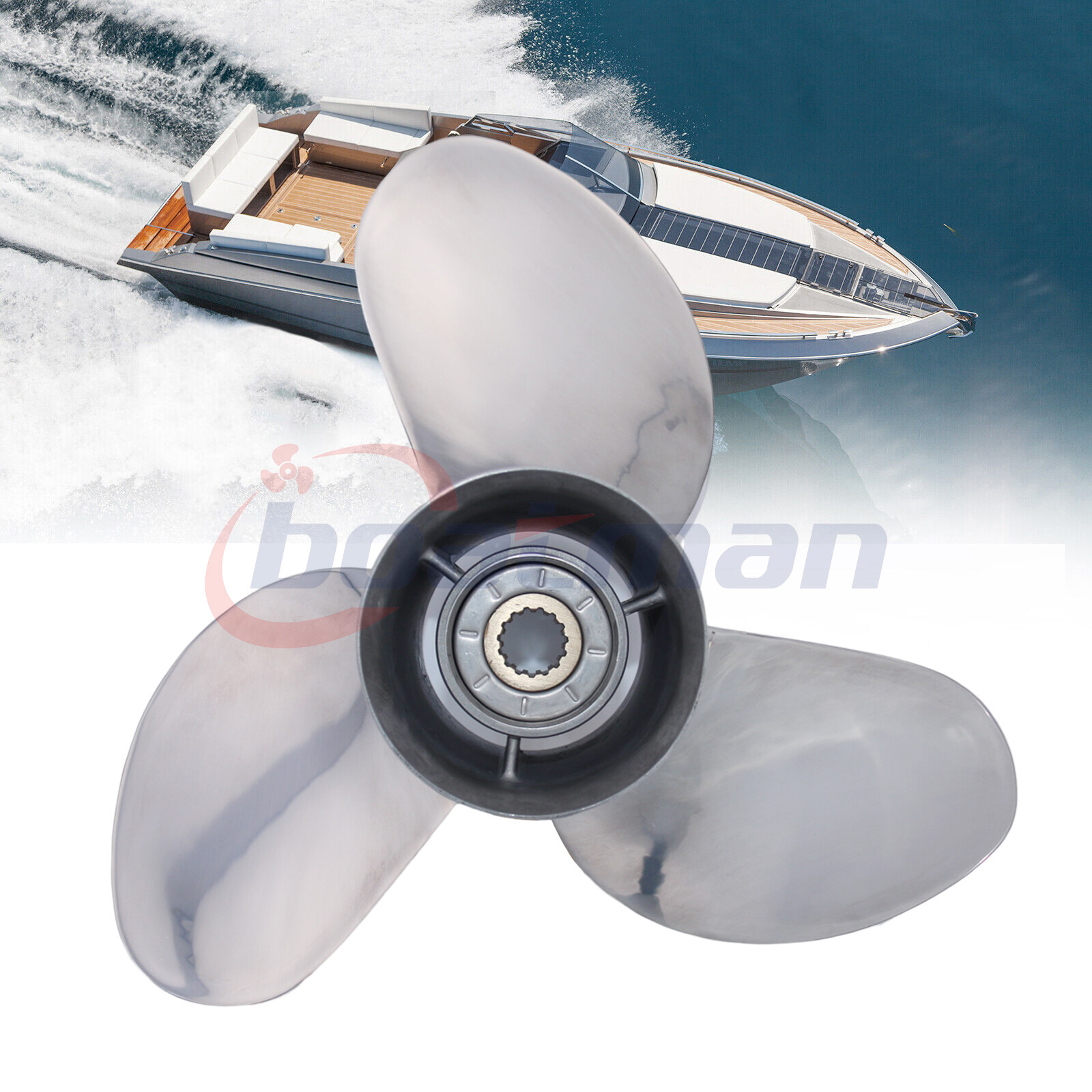 Stainless Steel Propeller 14x17 Fit Suzuki Outboard Motor DFA 50-140 HP 15 Tooth