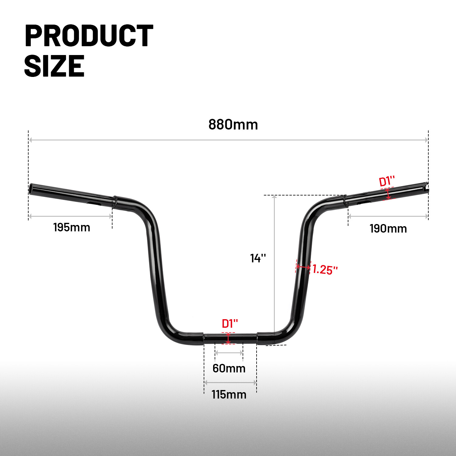 12" 14" 16" 18" Rise Ape Hanger Handlebars For Harley Softail Dyna Sportster XL